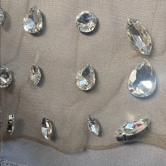 Silver Embellished Halter bedazzled Cocktail Dress - Picture 5 of 17